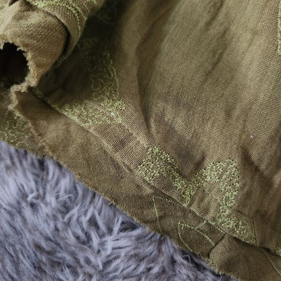 Free People Picking Petals Mini Dress Cardamom Seed Olive Green Women's Large - Picture 12 of 16